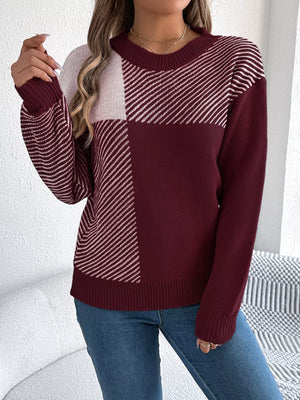 color block sweater front trendy look