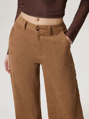 Alt: Front style of wide leg pants with pockets
