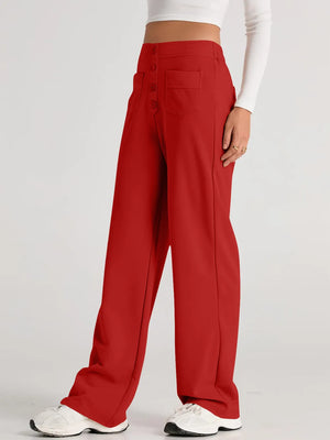 High waist wide leg pants side view