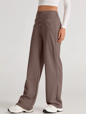 High waist wide leg pants side silhouette