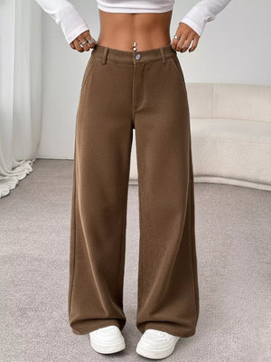Front view of Wide Leg Casual Pants