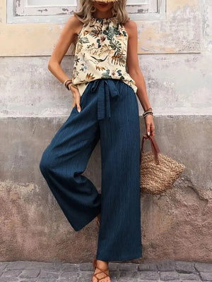 Women's printed tank top co-ord set front look